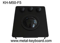 Ratón industrial del Trackball del panel del metal del negro del puerto de USB con la bola de la resina de los 50MM