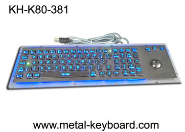 Teclado de ordenador industrial del metal de los SS con el Trackball, la ayuda estándar de la salida USB o PS2