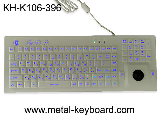El teclado industrial de goma del silicón PS2 construyó sólidamente el contraluz con el ratón del Trackball