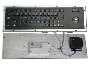 IP65 anti - teclado de ordenador industrial negro del vándalo con el Trackball del acero inoxidable