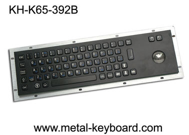 IP65 anti - teclado de ordenador industrial negro del vándalo con el Trackball del acero inoxidable