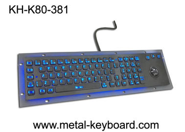 Teclado retroiluminado resistente del metal del vándalo rugoso con la bola de pista, la interfaz USB y 80 llaves