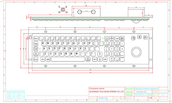 80 teclado industrial del metal clasificado de las llaves IP65 con el ratón y el teclado numérico del Trackball