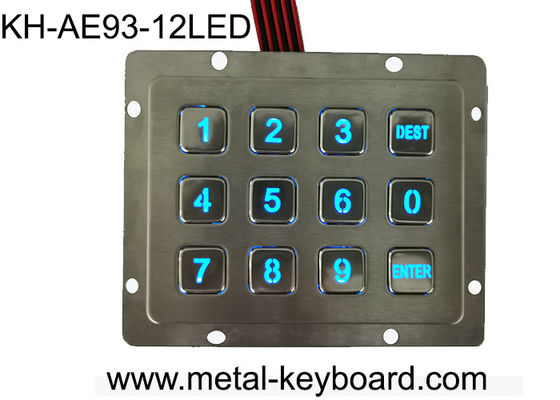 3 x 4 acero inoxidable del teclado numérico dominante del metal de la disposición 12 iluminados para el control de acceso