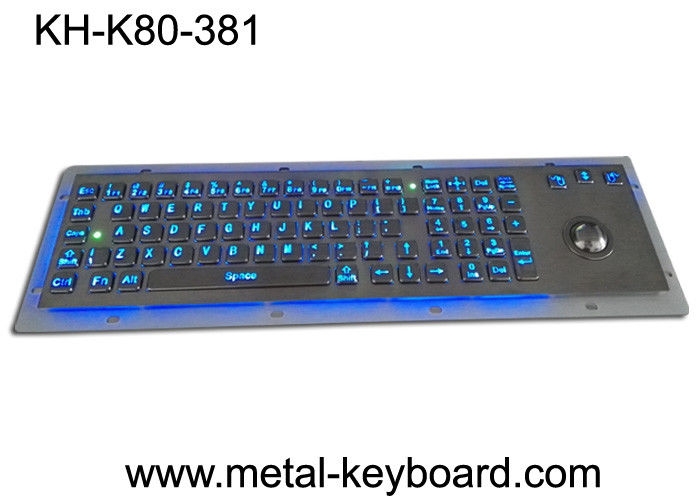Teclado retroiluminado rugoso del metal con el diseño ergonómico Trackbal, interfaz USB