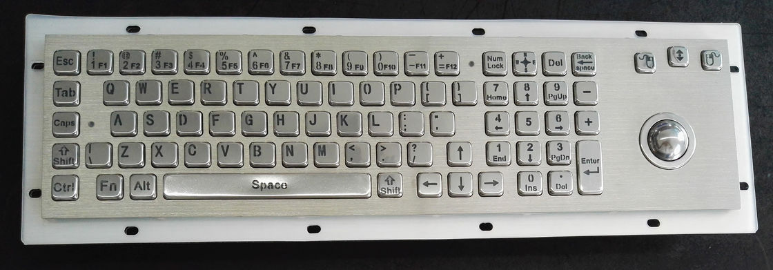 80 teclado industrial del metal clasificado de las llaves IP65 con el ratón y el teclado numérico del Trackball